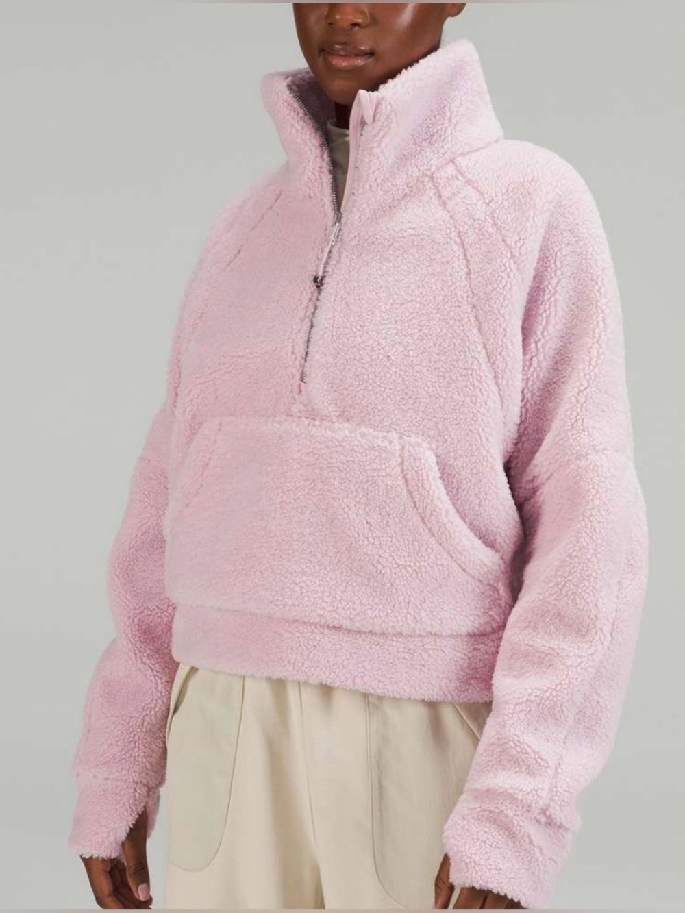 Lululemon Sherpa Scuba Oversized Fleece Funnel Neck Sweater Pink Size M/L